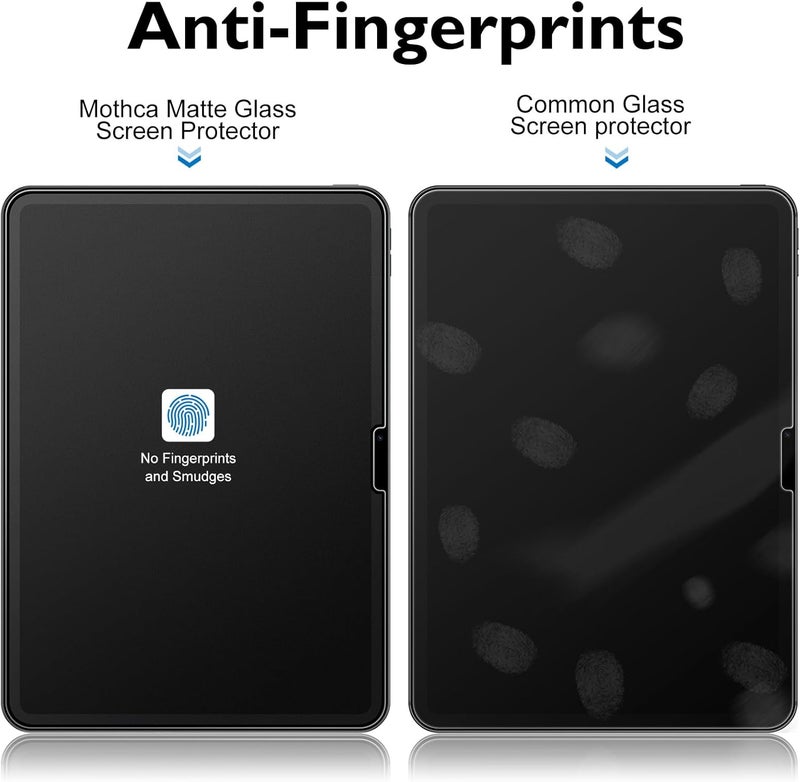 Mothca Matte Glass Screen Protector for iPad Air 11-inch M3 2025 / M2 2024 (iPad Air 7th/6th Generation) with Easy Installation Frame, Anti-Glare & Anti-Fingerprint Tempered Glass Film, Smooth as Silk - Image 4